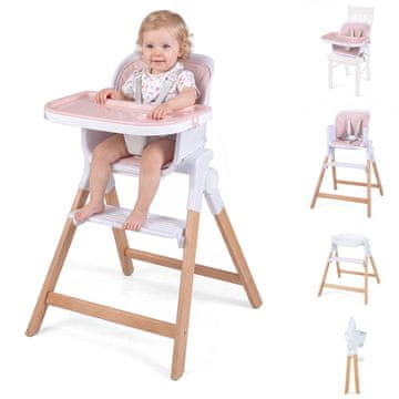 Northix Dječja hranilica 4 u 1, sklopiva i podesiva, roza