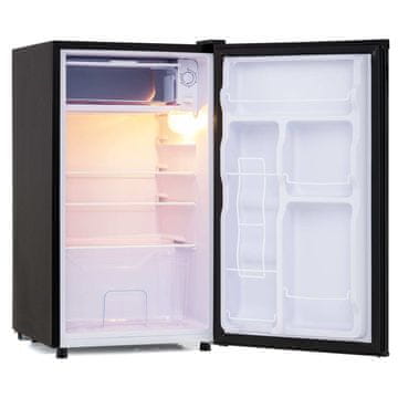 Northix Crni mini hladnjak od 98 l, 5 temperaturnih postavki, LED, vrata s mogućnošću otvaranja.