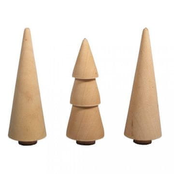 Rayher.	 Drvene smreke, natur, v.:7.8-8.5cm, set