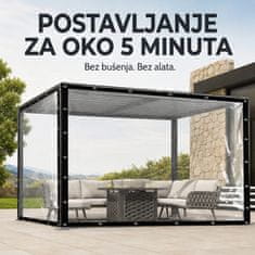 HOME & MARKER® Cerada za terasu i balkon, vodootporno pokrivalo protiv sunca i kiše, za vanjsku upotrebu | COVERKA, 2x3 m