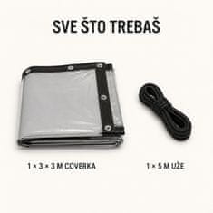 HOME & MARKER® Cerada za terasu i balkon, vodootporno pokrivalo protiv sunca i kiše, za vanjsku upotrebu | COVERKA, 2x3 m