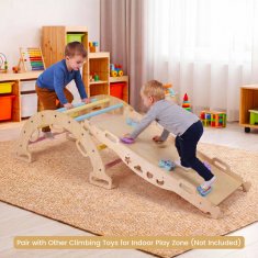 Northix Drveni luk za penjanje s jastukom – Montessori dječja penjalica