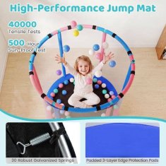 Northix Dječji trampolin 6 u 1 sa zaštitnom mrežom, plavi