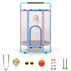 Northix Dječji trampolin 6 u 1 sa zaštitnom mrežom, plavi