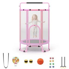 Northix Dječji trampolin 6 u 1 sa zaštitnom mrežom, ljubičaste boje