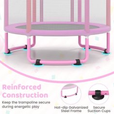 Northix Dječji trampolin 6 u 1 sa zaštitnom mrežom, ljubičaste boje