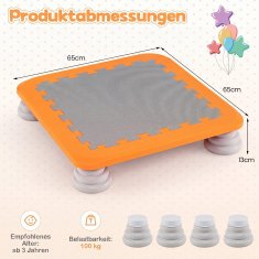 Northix Dječji mini trampolin s neklizajućim podlogama, narančasti, 25,5 inča