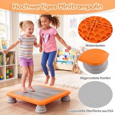 Northix Dječji mini trampolin s neklizajućim podlogama, narančasti, 25,5 inča