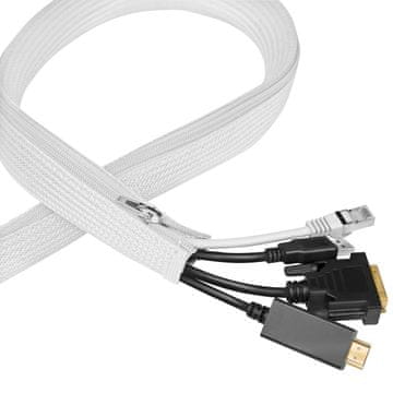 LogiLink LogiLink široki pleteni Zip kabelski omotač 50 mm x 2 m, bijeli, 360° zaštita