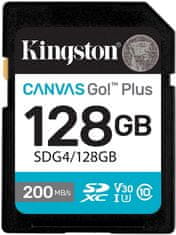 Kingston SDXC 128GB Canvas Go! memorijska kartica Plus G4 Class 10 UHS-I U3 V30 (SDG4/128GB)
