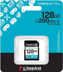 Kingston SDXC 128GB Canvas Go! memorijska kartica Plus G4 Class 10 UHS-I U3 V30 (SDG4/128GB)