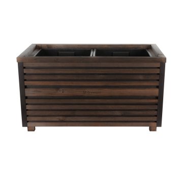 EE izvrsna drvena saksija za cvijeće s letvicama 80x40x45cm - Elegantna saksija za terase i balkone za drveće, grmlje i cvijeće - Dizajnerska saksija za cvijeće, masivna - Boja tamnog ružinog drveta