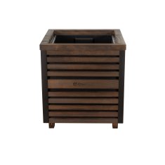EE Izvrsna drvena saksija za cvijeće s letvicama 40x40x45cm - Elegantna saksija za terase i balkone za drveće, grmlje i cvijeće - Kvadratna saksija, puna - boja tamnog ružinog drveta