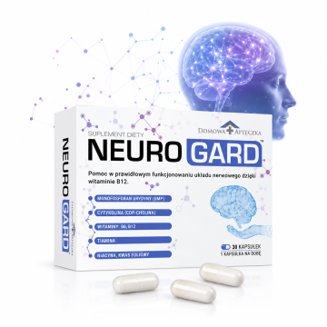 Domowa Apteczka Neuro Gard 30 kapsula | UMP 70 mg + CDP-kolin 100 mg | Vitamini B1, B3, B6, B12 i folna kiselina | Potpora živčanom sustavu, psihološkoj funkciji i energetskom metabolizmu | Dodatak prehrani