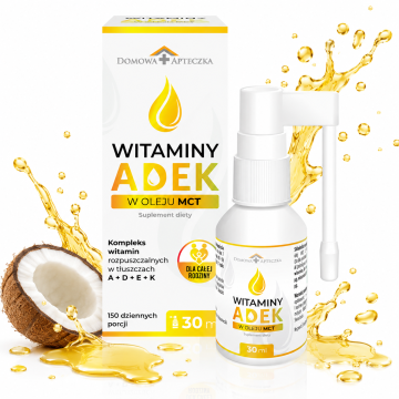 ADEK Vitamini u MCT ulju 30 ml | Vitamini A, D3, E, K2 | Tekuća formula za djecu i odrasle