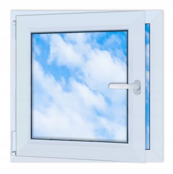 PVC prozor bijeli 70x70 LIJEVI, novi 700x700 mm dvostruko ostakljeni RU okretno-otklopni