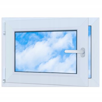PVC prozor bijeli 70x50 LIJEVI, novi 700x500 mm nagibno-okretni RU dvostruko ostakljeni