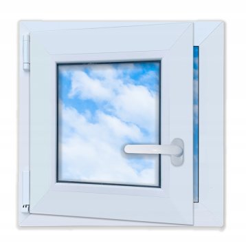PVC prozor bijeli 50x50 LIJEVI novi 500x500 mm okretno-otklopni dvostruko ostakljeni