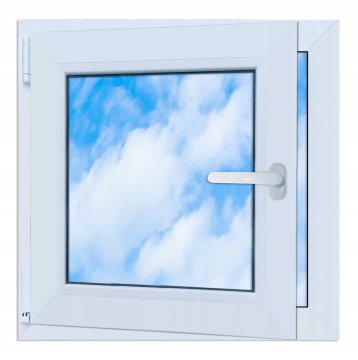 PVC prozor bijeli 60x60 LIJEVI novi 600x600 mm nagibno-okretni RU dvostruko ostakljeni