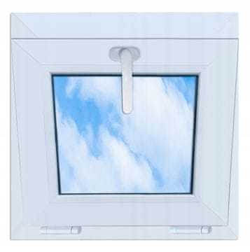 Bijeli PVC prozor, nagibni, 50x50, novi, 500x500, dvostruko ostakljeni, nagibni, gornji