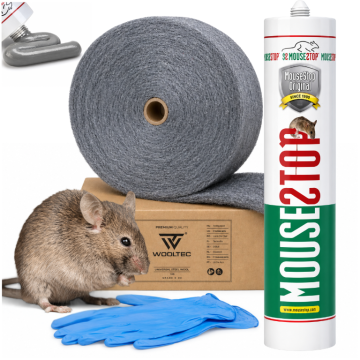 Set protiv miševa MOUSESTOP brtvilo + čelična vuna 1kg + rukavice GRATIS!