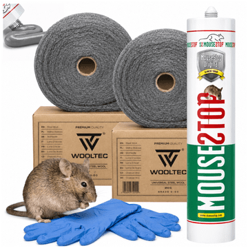 Set protiv miševa MOUSESTOP brtvilo + čelična vuna 500 g