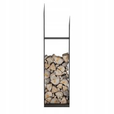 L&D Stalak za košaru za drva za kamin, čelik, LOFT, 122 cm, moderno