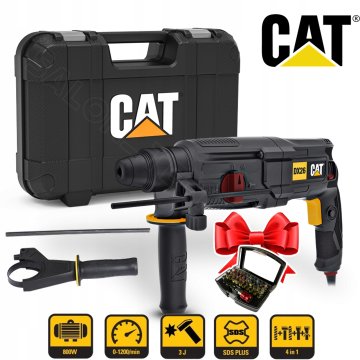 CAT Akumulatorska udarna bušilica DX26 3J SDS-Plus od 800 W s besplatnim setom bitova