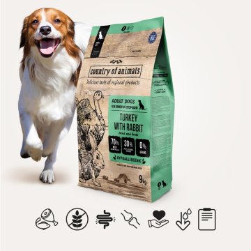 Country of Animals suha hrana za pse puretina sa zecom 9 kg