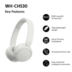 Sony WH-CH530 bežične slušalice, bijele (WHCH530W.CE7)