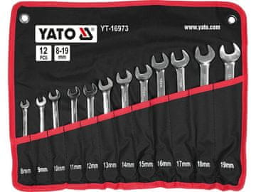 slomart YATO YT-16973 Set plosnatih okastih ključeva s zglobom, 12 komada