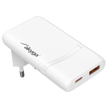 Akyga Akyga AK-CH-31 USB-A + USB-C punjač, 65W, bijeli