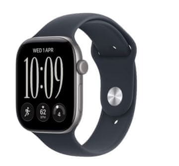 slomart Apple Watch Series 12 GPS, 46 mm kućište, sportski remen ponoćno plavi, tamno siva