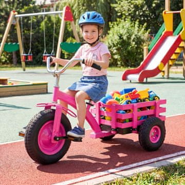 Northix Dječji tricikl s napuhnim gumama od 15" – roza