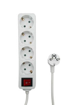 MicroConnect produžni kabel s 4 utičnice Schuko i 5M prekidačem, bijeli, MC-GRU0045WS