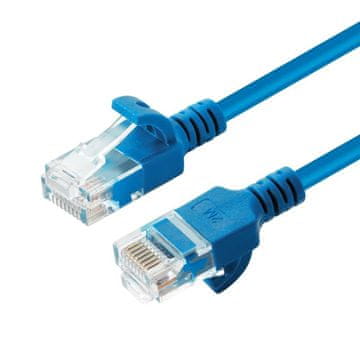 MicroConnect Cat6a U/UTP mrežni kabel 0,15 m tanki plavi
