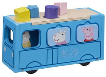 TM Toys CHARACTER Sorter Peppa Pig drveni autobus s figurom i kockama