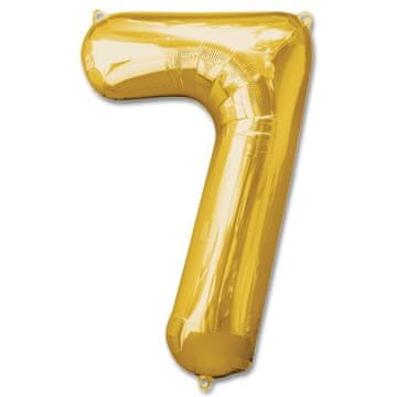 ZLATNI FOLIJA BALON S BROJEVIMA ZA ROĐENDAN VELIKI 100 cm BROJ 7