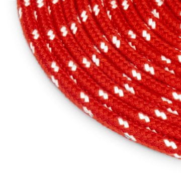 Poliester seil | 12 mm | 70m | Rot mit Weiss Flecken | Schotseil | Kordel | 16-Fach geflochten | oluk Griff