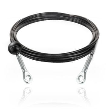 DQ-PP Stahlseil ummantelt mit Ösen und Ballstopper für Fitnessgeräte | 5 mm / 6,5 mm | 50m | 7x19 | Drahtseil | Kabel za teretanu | Schwarz | Fitnes | 5000cm