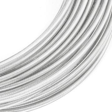 DQ-PP STAHLSEIL | PROZIRNO | 2/3 mm | 50m | DRAHTSEIL u PVC-u | 7x7 mittelweich | Drahtseil für Rankhilfe Rostfrei Seil Stahl Draht Forstseil Windenseil Spannseil Geländerseil