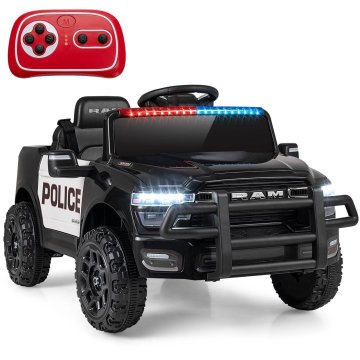 Northix Dječji 12V električni policijski automobil s daljinskim upravljačem, sirenom i svjetlima