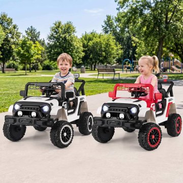 Northix Dječji električni automobil 12 V, daljinski upravljač, crni, nosivost 60 kg