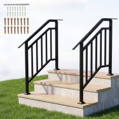 Northix Podesivi crni vanjski rukohvati, pakiranje od 2 komada, pocinčani metal