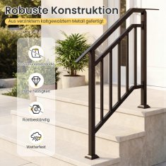 Northix Podesivi crni vanjski rukohvati, pakiranje od 2 komada, pocinčani metal