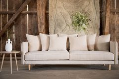 Venture Design AB Sofa 92x240x91 cm Bež, breza, pamuk, vlakno, lan, bor, poliester