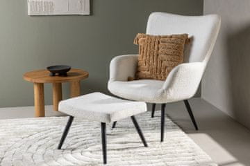 Venture Design AB Fotelja s tabureom Como 78x95x72 cm bijela