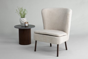 Venture Design AB Fotelja 80x92x66 cm Bež, boucle, pjena, šperploča, poliester, čelik