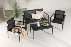 Venture Design AB Set sofa, stol za odmor 43x55x90 cm, stolac 81x58x63 cm, sofa 81x105x61 cm, crna