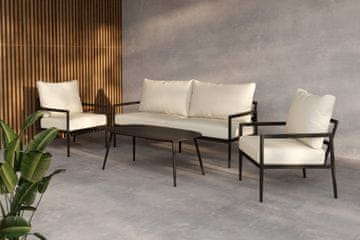 Venture Design AB Set za dnevni boravak Taromina, stol 109x59x41,5 cm, crno-bež